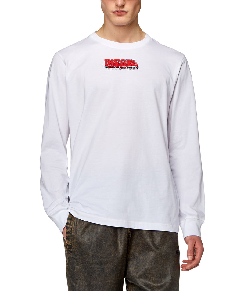 T-shirt Diesel T-Just à manches longues blanc