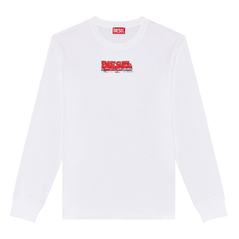 T-shirt Diesel T-Just à manches longues blanc
