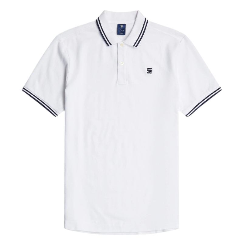 White Dunda Slim Stripe Polo