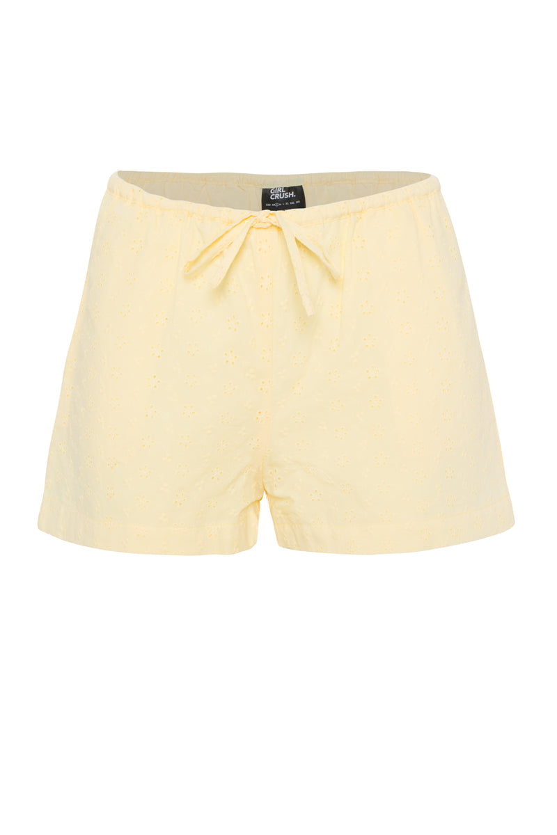 Embroided Shorts - Baby Yellow