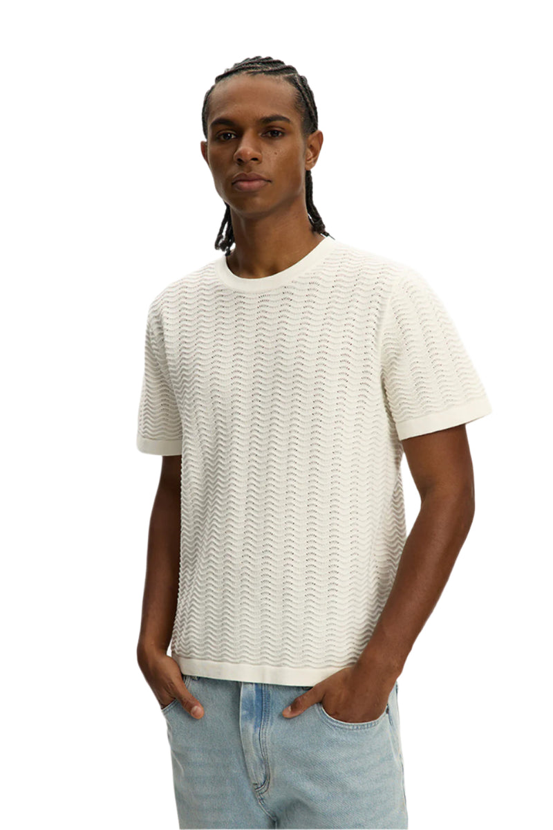 Flat White Wave Knit Tee