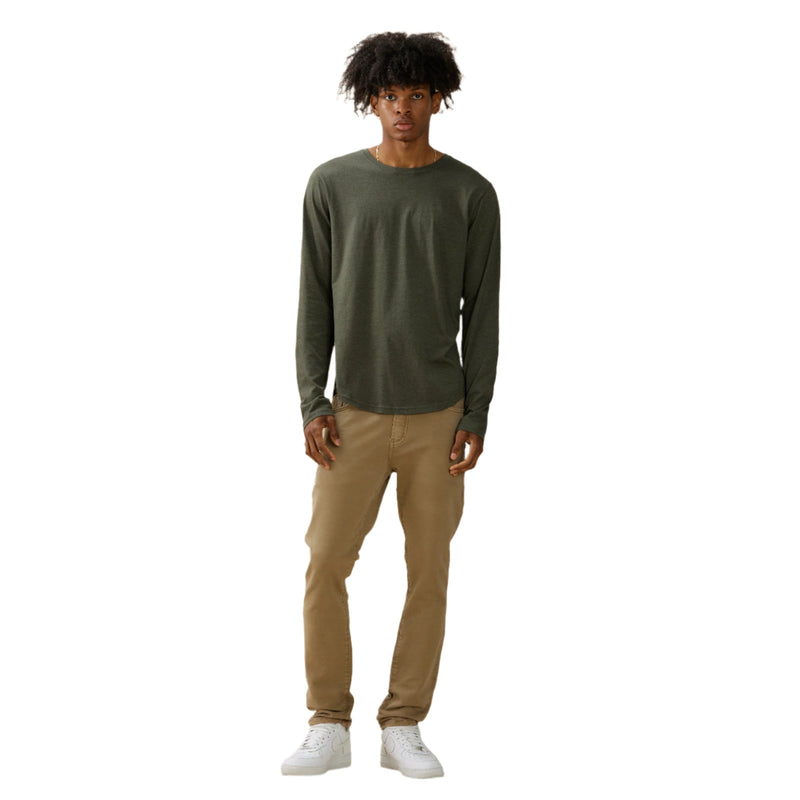 Dark Olive Long Sleeve Eazy Scoop Tee