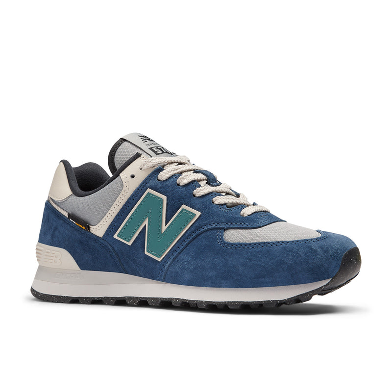 Navy & Green 574 Sneakers