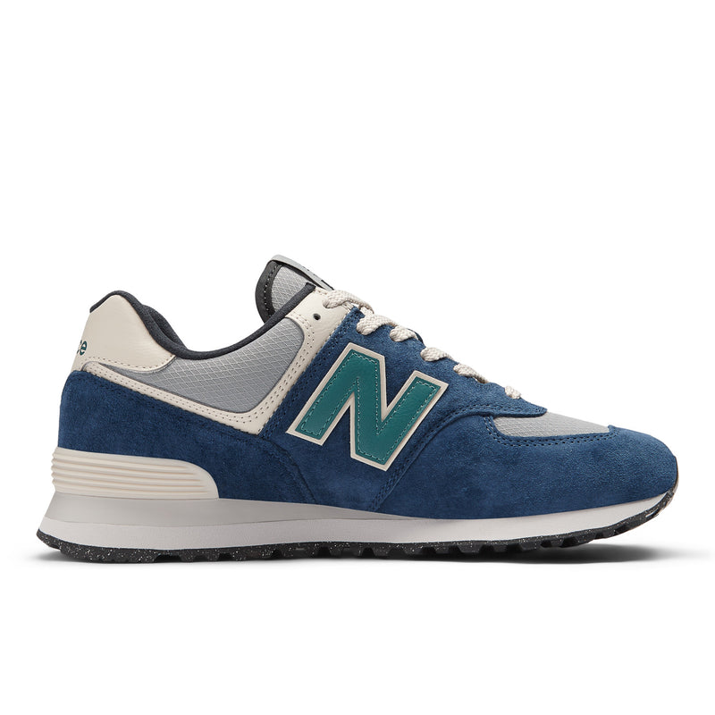 Navy & Green 574 Sneakers