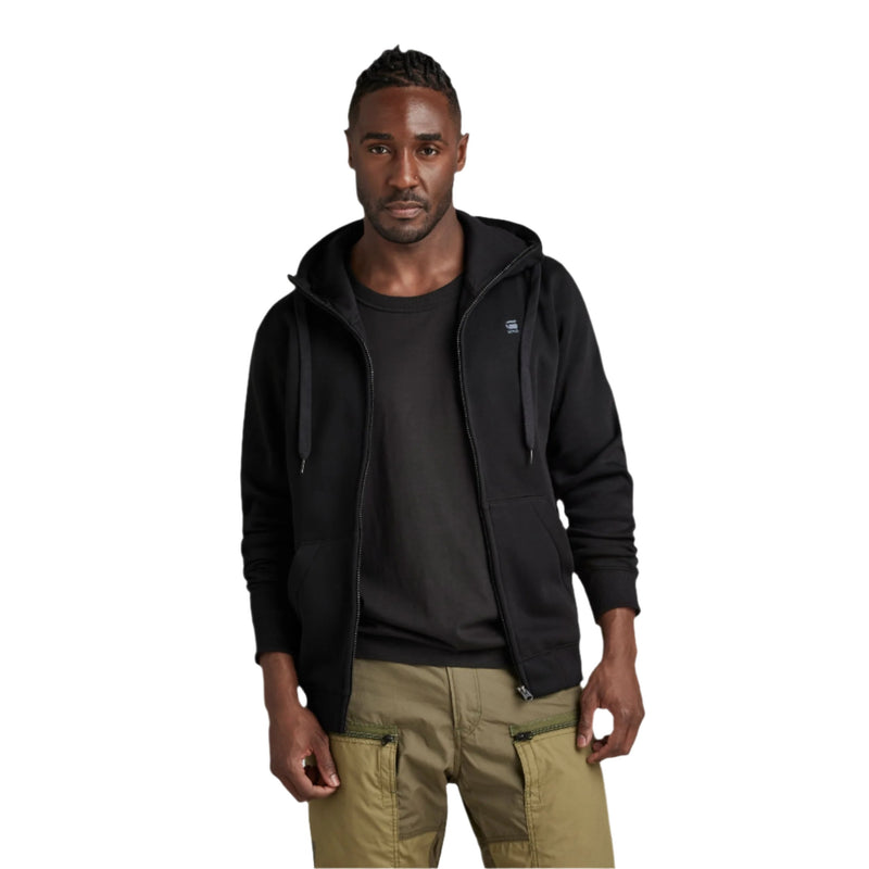 Premium Core Hooded Zip Sweater - Black