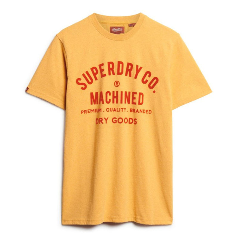 Amber Yellow Marl Workwear Flock Graphic T-Shirt